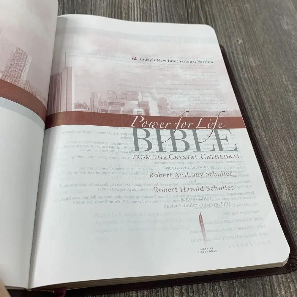 Power For Life Study Bible TNIV‎ Genuine Burgundy Leather Crystal Cathedral